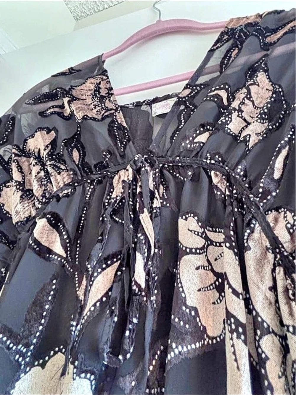 Free People Velvet Juliet Kimono Floral Black - Picture 8 of 8